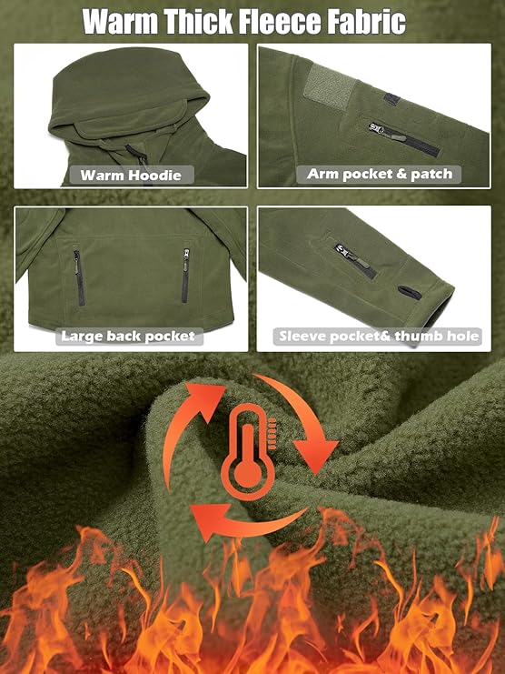 7-Pocket Tactical Fleece Hoodie Jacket - Tactical Fleece Hoodie Jacket Readi Gear