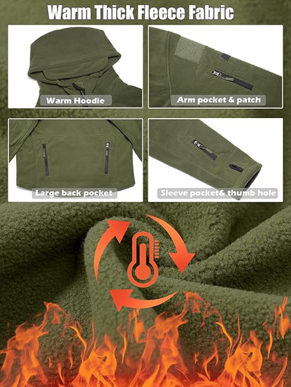 7-Pocket Tactical Fleece Hoodie Jacket - Tactical Fleece Hoodie Jacket Readi Gear