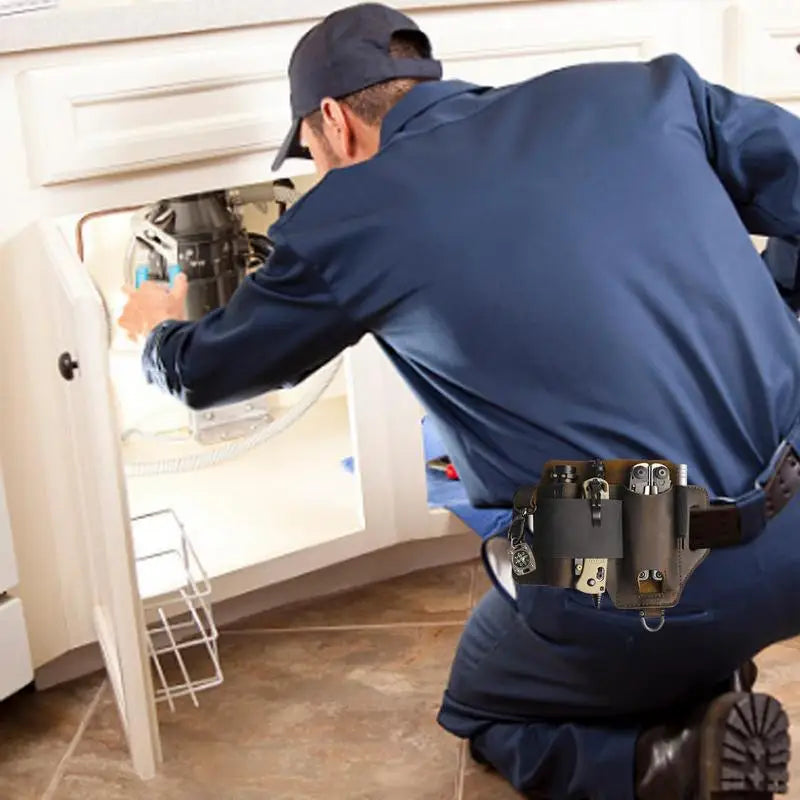 EDC Leather Multitool Organizer - Tactical Belt Sheath Holder - Leather Multitool Organizer Readi Gear