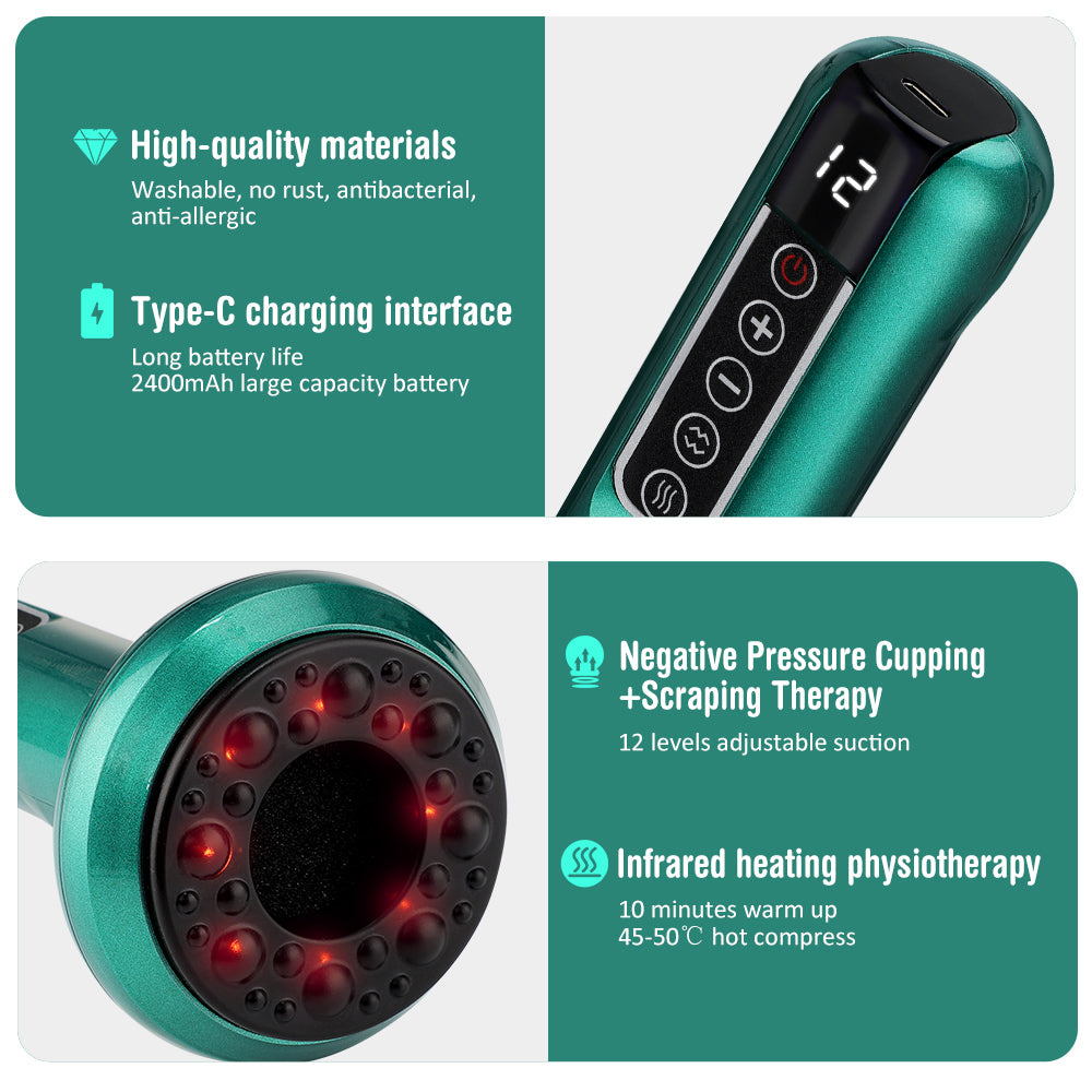 ThermaSculpt 3-in-1 Electric Gu Sha Cupping Massager - Slimming & Pain Relief - Electric Cupping Massager Readi Gear