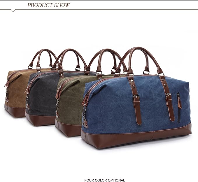 Explorer’s Classic Military Canvas & Leather Duffel Bag 55L - Canvas and Leather Duffel Bag Readi Gear
