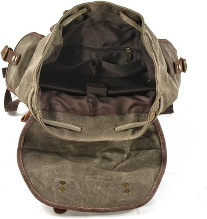 Vintage Waterproof Waxed Canvas Backpack – Travel & Laptop Rucksack - Vintage wax canvas backpack Readi Gear