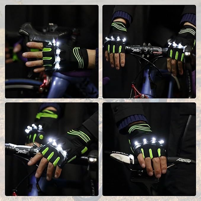 BrightTrail LED Gloves - USB Rechargeable for Cycling, Camping, Fishing - Flashlight gloves Readi Gear