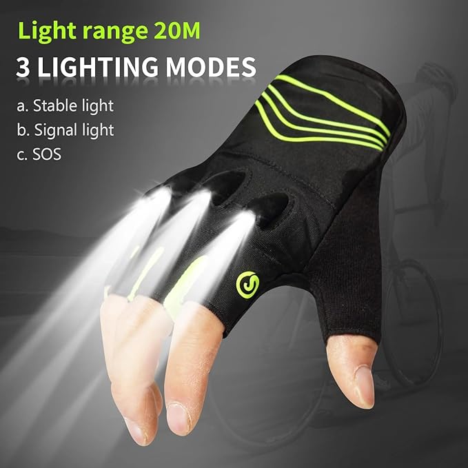 BrightTrail LED Gloves - USB Rechargeable for Cycling, Camping, Fishing - Flashlight gloves Readi Gear