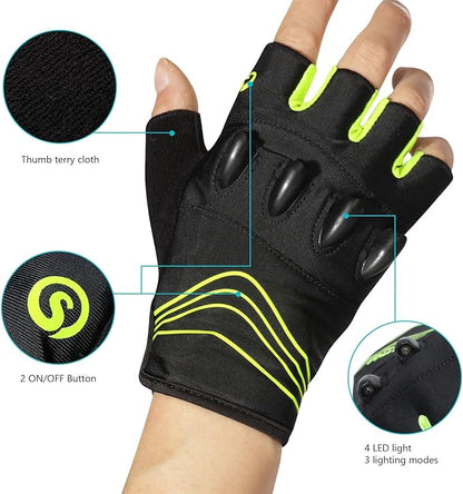 BrightTrail LED Gloves - USB Rechargeable for Cycling, Camping, Fishing - Flashlight gloves Readi Gear