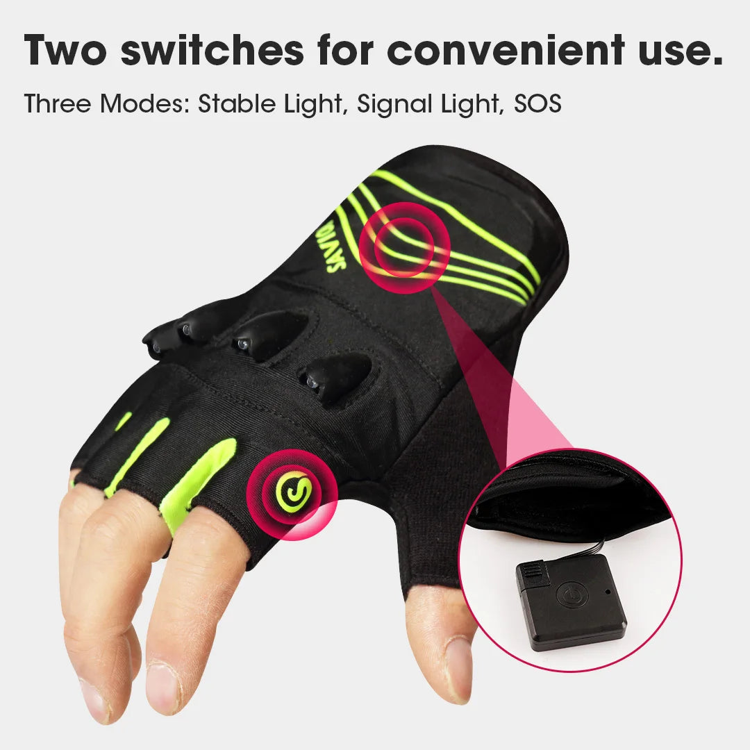 BrightTrail LED Gloves - USB Rechargeable for Cycling, Camping, Fishing - Flashlight gloves Readi Gear