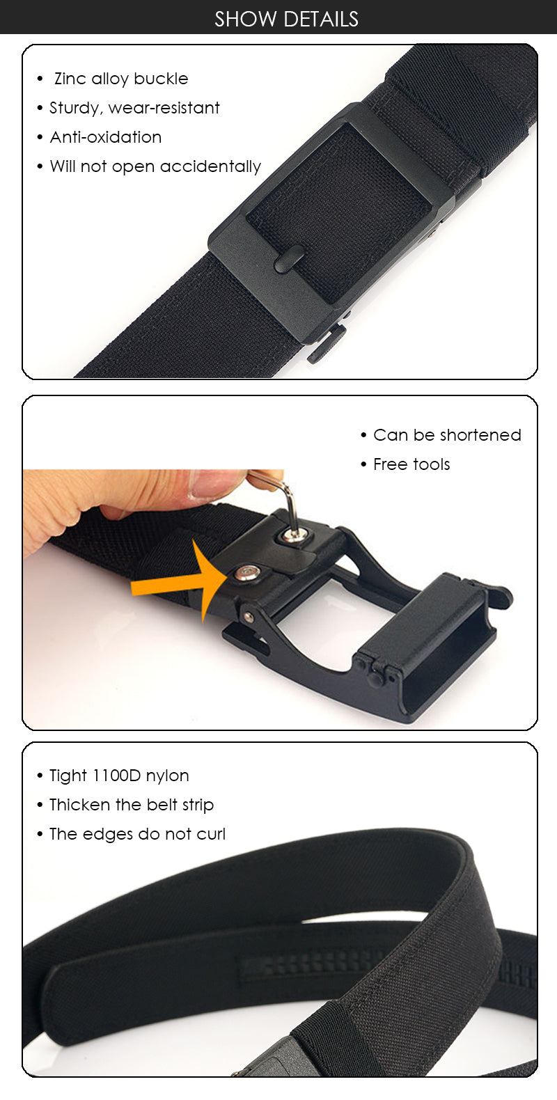 StrikeForce Tactical Belt - Double-Thick Nylon for Rugged Durability. - Tactical Belt Readi Gear