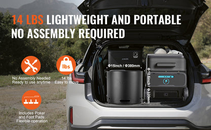 15" Smokeless Fire Pit – Portable Stainless Steel Outdoor Stove