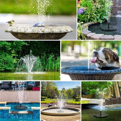 SunGlow Solar Bird Bath Fountain - 4 Dynamic Spray Options - solar bird bath water fountain Readi Gear