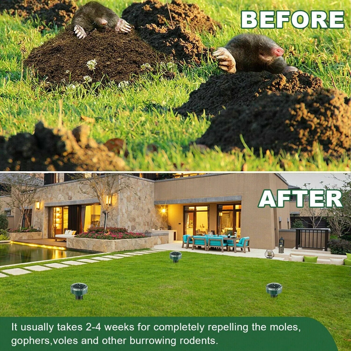 Solar-Powered Ultrasonic Pest Repeller 2-Pack - Moles, Mice, Rodents - Solar-Powered Ultrasonic Pest Repeller 2-Pack - Moles, Mice, Rodents Readi Gear