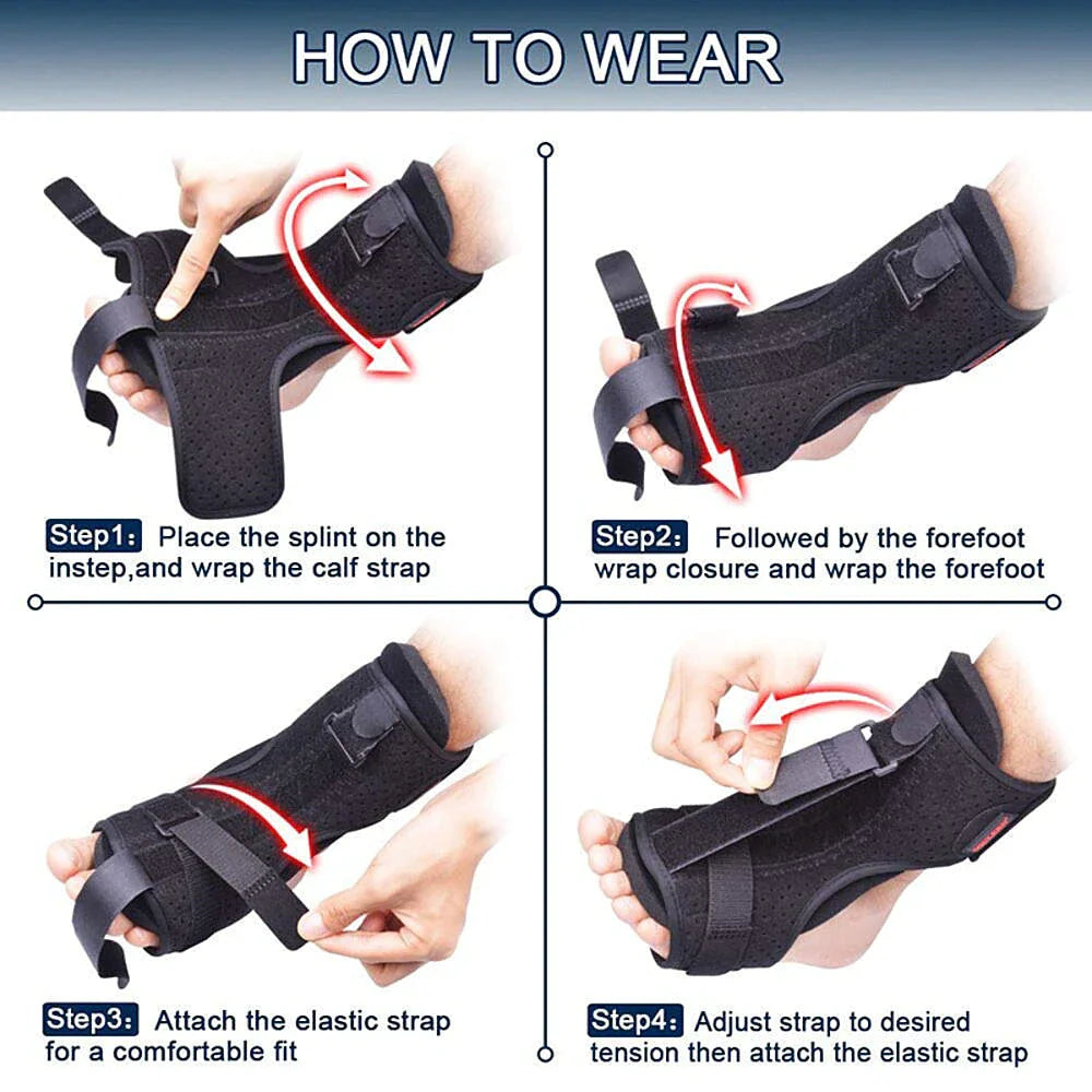Plantar Relief Pro: Adjustable Night Splint & Foot Drop Brace - Plantar foot brace Readi Gear