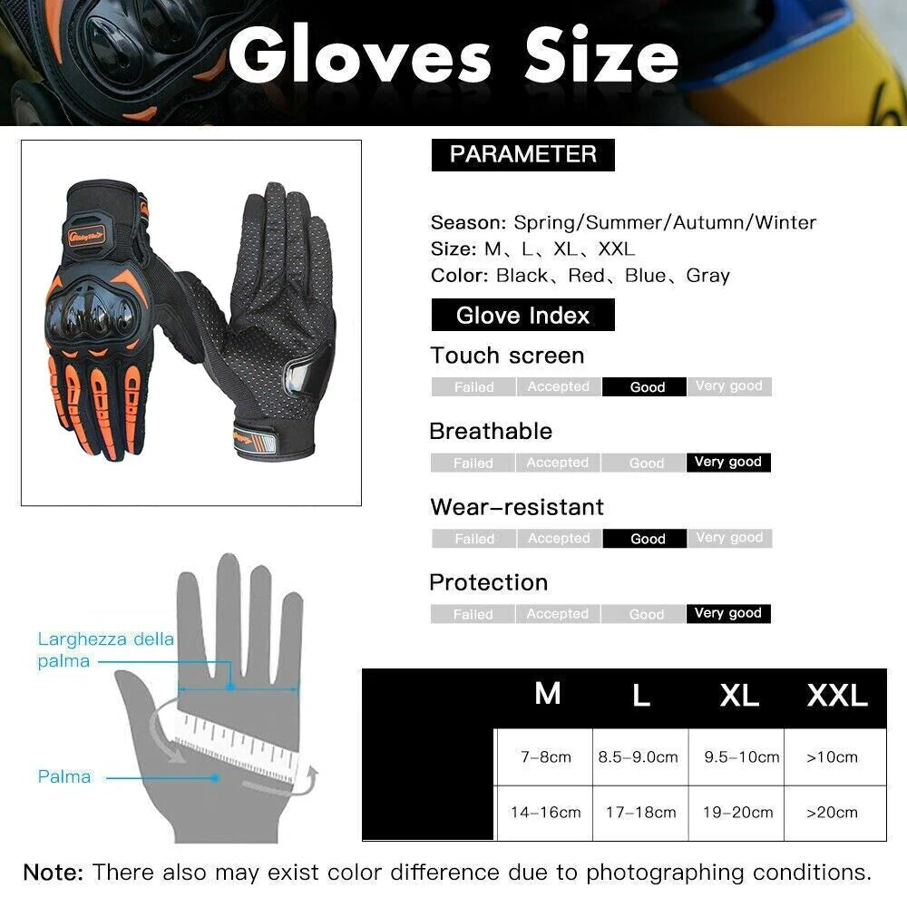 RideArmor Full Protection Touchscreen Motorcycle Gloves - Motorcycle gloves Readi Gear