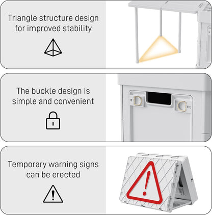 FoldAway Camping Storage Bin & Table with Safety Warning Sign - Readi Gear