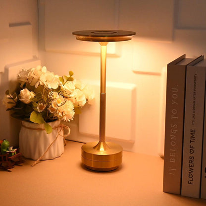 HaloGlow Ambient LED Table Lamp – Rechargeable, Cordless & Dimmable - rustic table lamp Readi Gear
