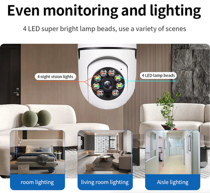 360° Smart Light Bulb Security Camera - 1080P, Wireless, IR Night Vision - 360° Security Camera Readi Gear