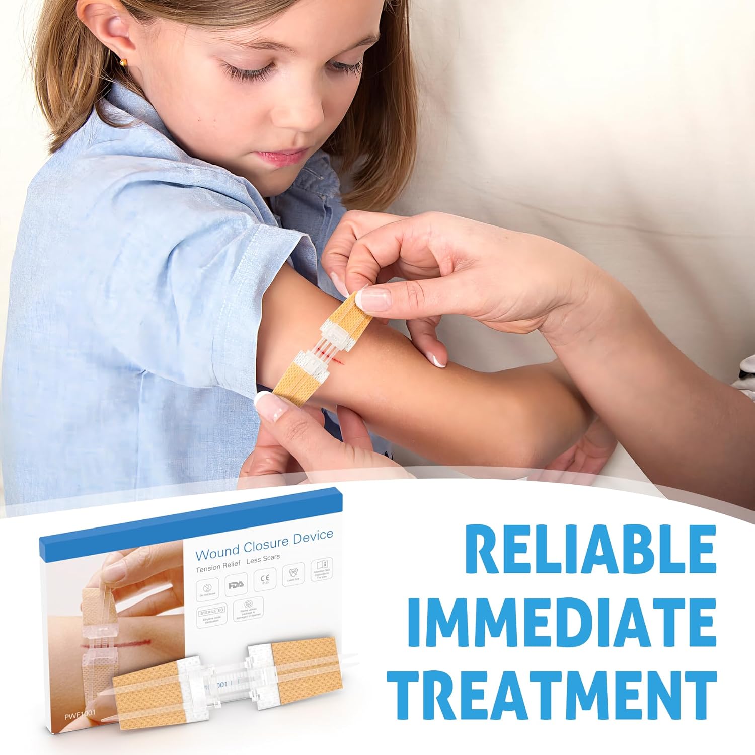 QuickZip Wound Closure Kit - No-Stitch First Aid Kit Essential - Zipper wound closure kit Readi Gear