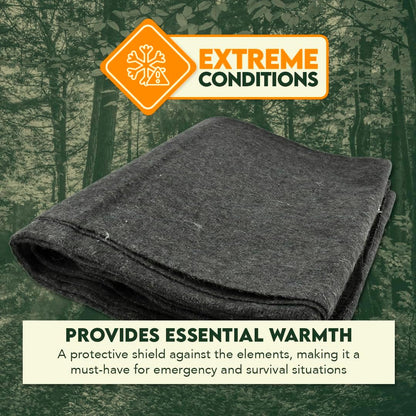 SurvivalShield Wool Blanket - Durable All-Weather Survival Essential - wool blanket Readi Gear