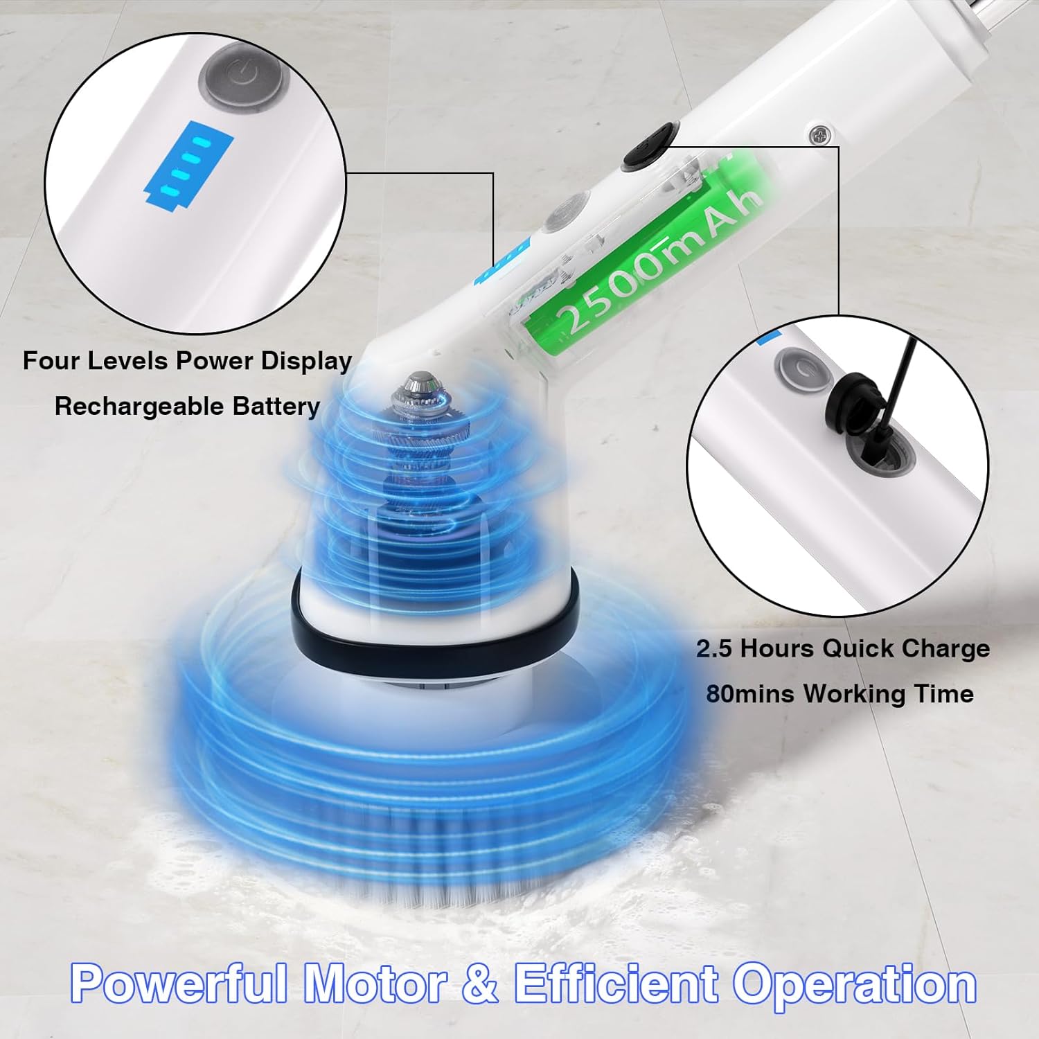 TurboBrush Electric Spin Scrubber Kit: 7 Brushes, 3 Speeds - Readi Gear