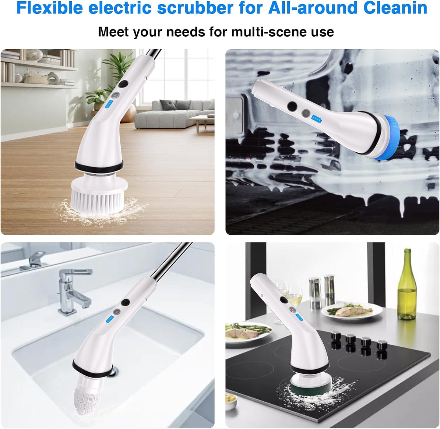 TurboBrush Electric Spin Scrubber Kit: 7 Brushes, 3 Speeds - Readi Gear