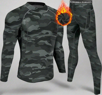 ThermoSkin Fleece-Lined Base Layer Set - Ultra Soft, Stretchy, Breathable - Thermal Underwear Set Readi Gear