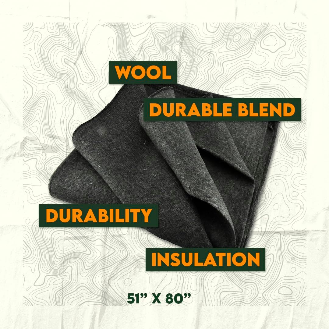 SurvivalShield Wool Blanket - Durable All-Weather Survival Essential - wool blanket Readi Gear