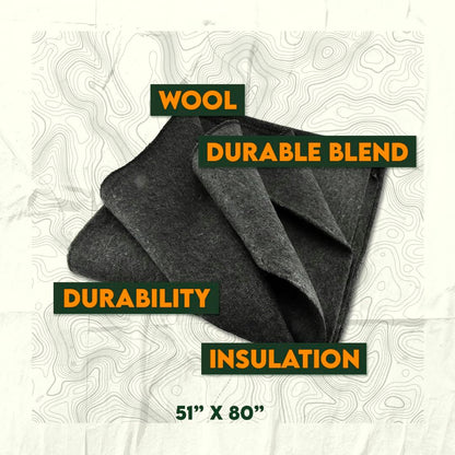 SurvivalShield Wool Blanket - Durable All-Weather Survival Essential - wool blanket Readi Gear