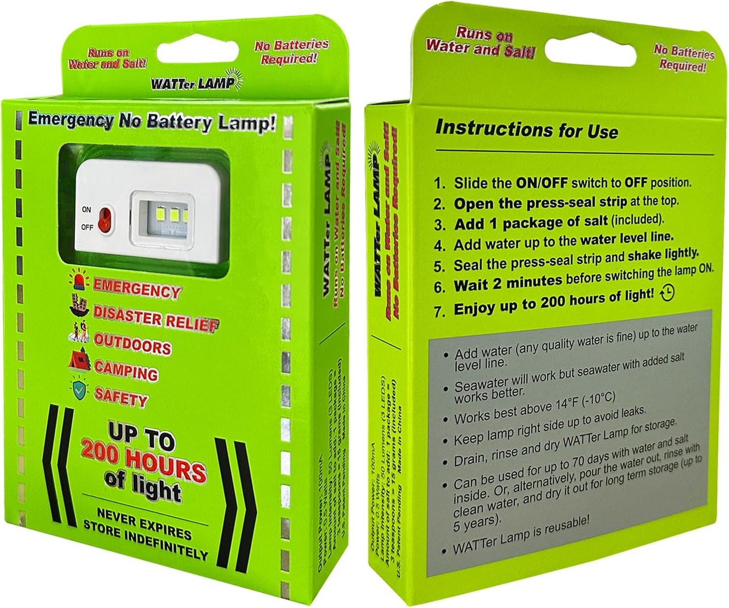 Saltwater Emergency LED Lamp - No Battery Needed - Salt water powered lantern Readi Gear