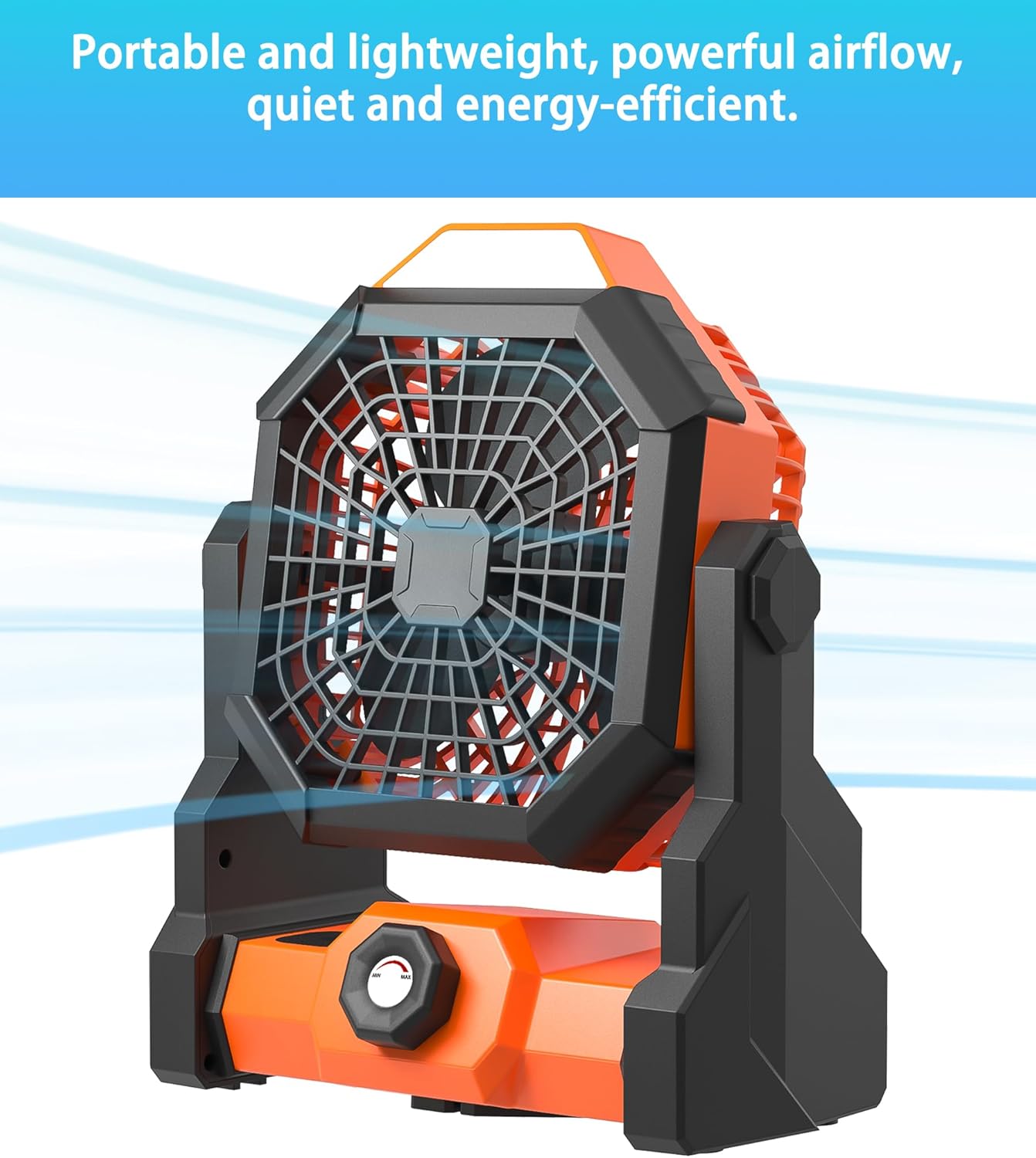 TrailCool Xtreme Rechargeable Camping Fan w/ LED Light & 360° Hook - Camping fan with light Readi Gear