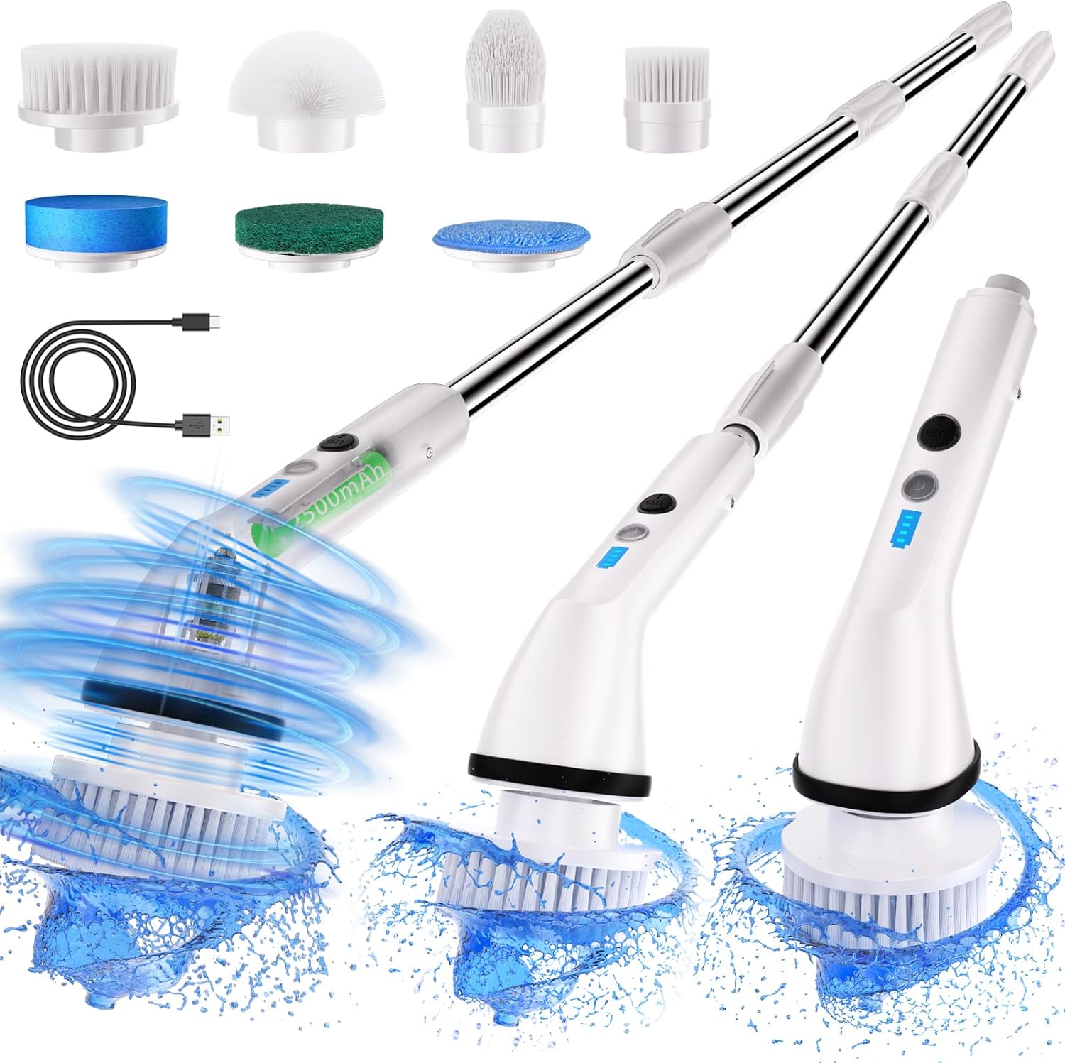 TurboBrush Electric Spin Scrubber Kit: 7 Brushes, 3 Speeds - Readi Gear
