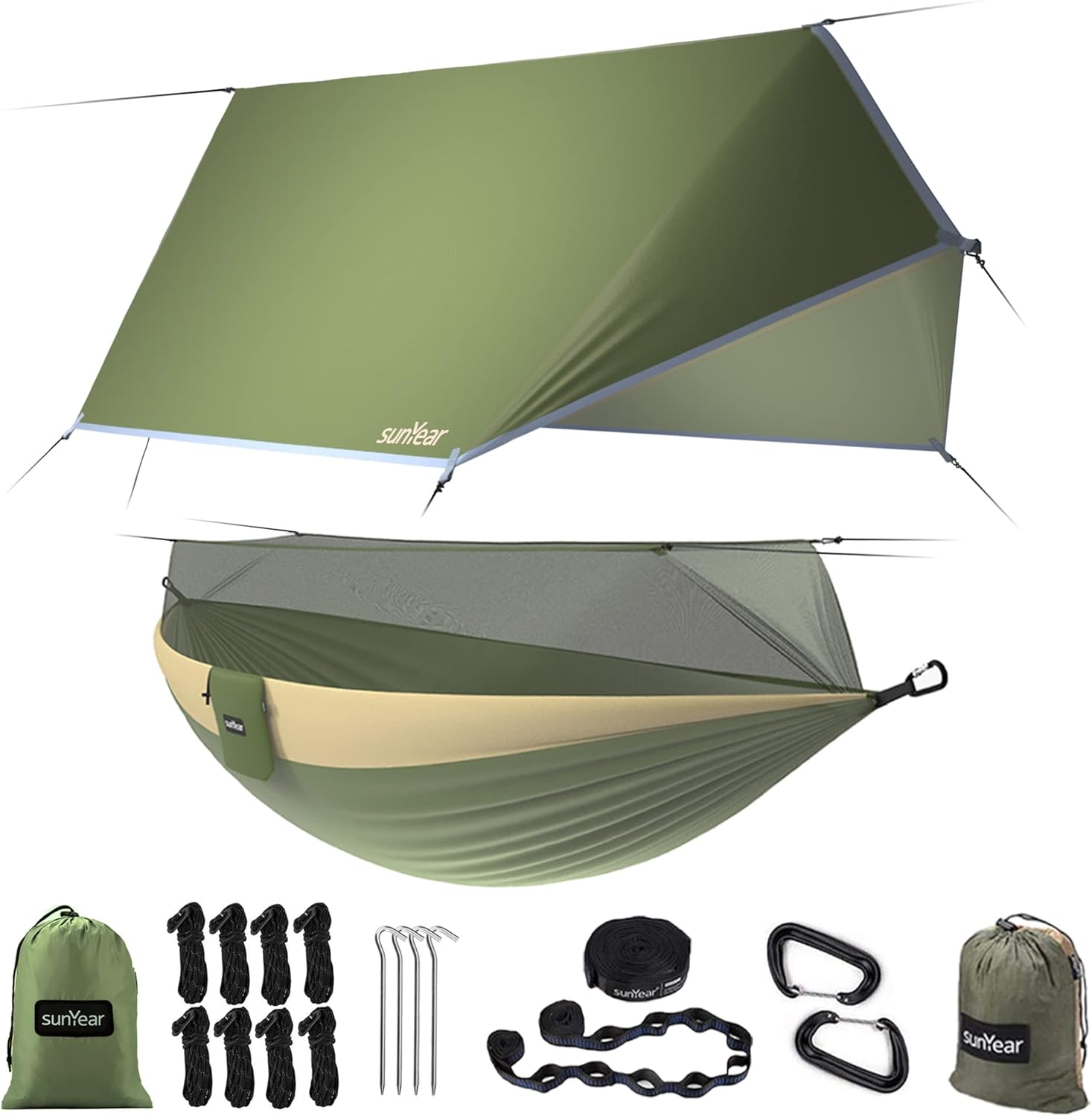 Outlander 2-Person Hammock Tent with Net & Straps - Adventure-Ready - Hammock tent with mosquito net Readi Gear