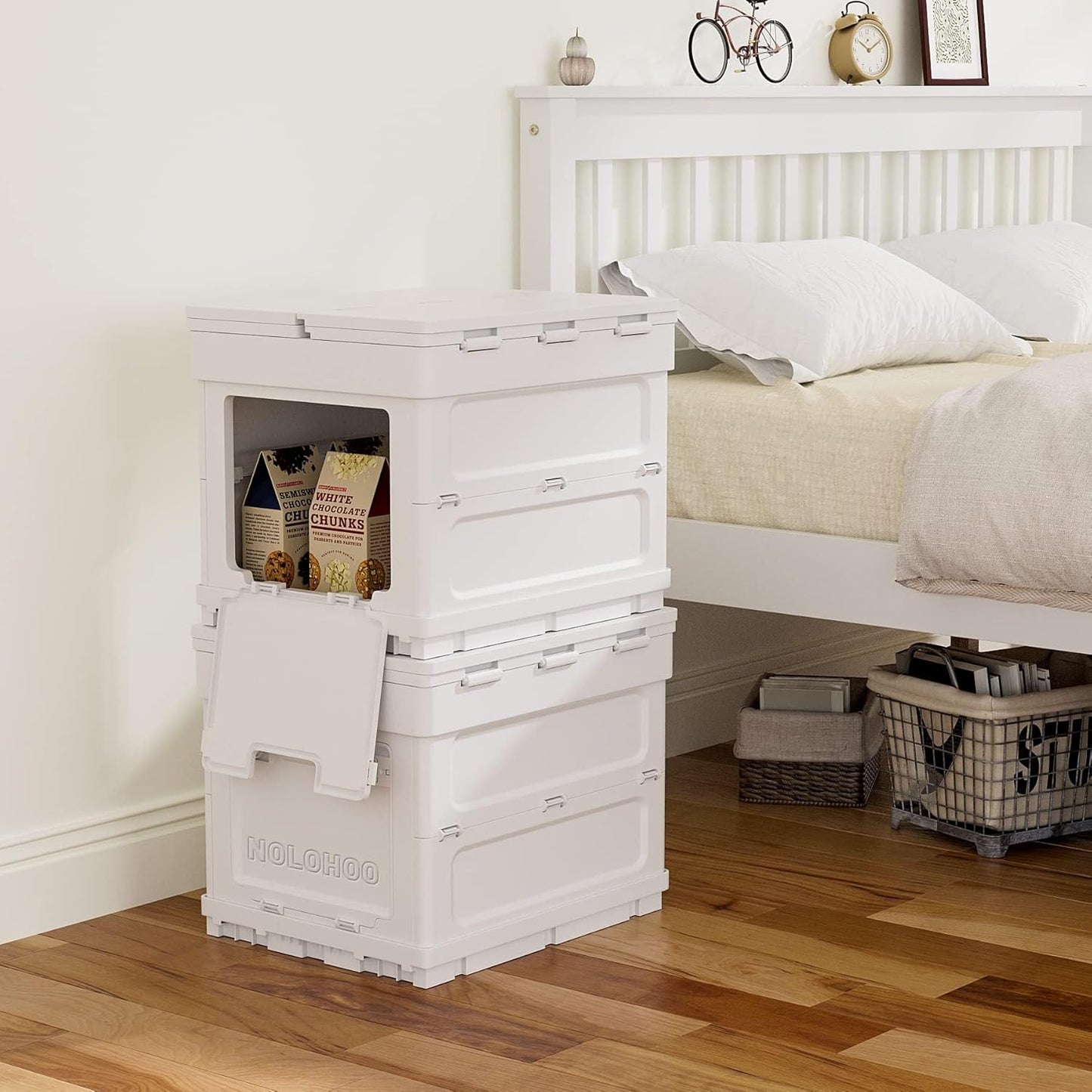 FoldAway Camping Storage Bin & Table with Safety Warning Sign - Readi Gear