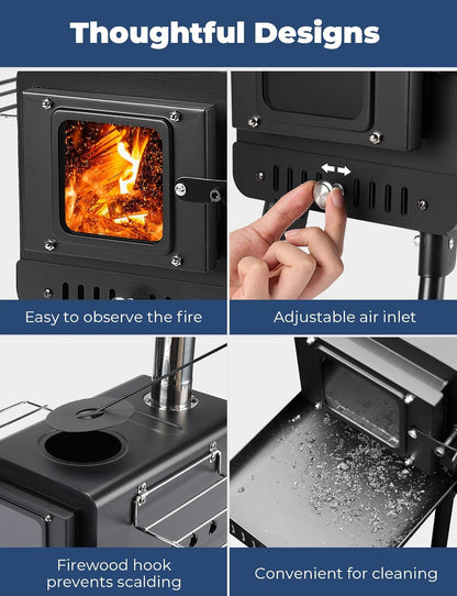 GlacierForge Tent Stove - Portable Heating & Cooking Solution - Camping stove Readi Gear