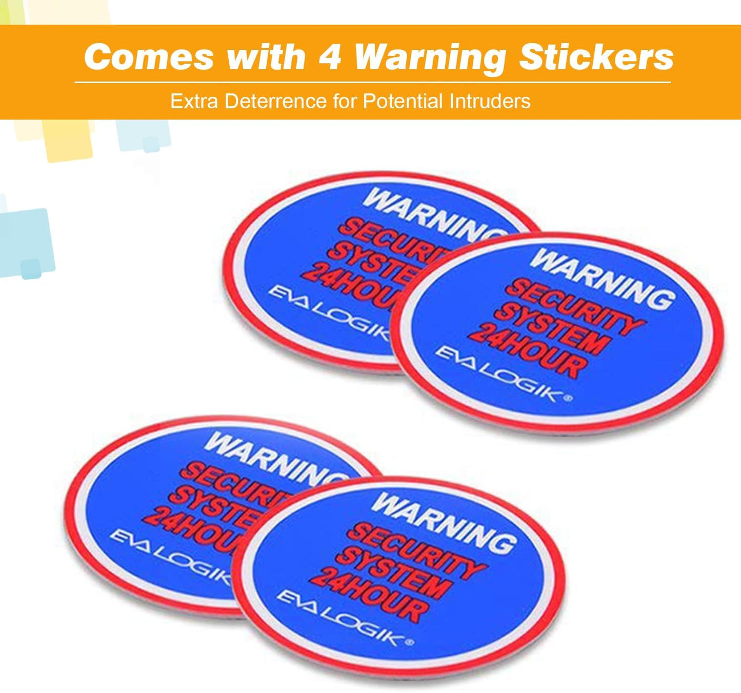 GlassBreak Defender – 4 Wireless Window Alarms with LED & Battery Alert