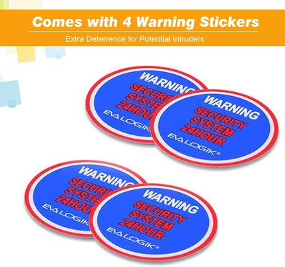 GlassBreak Defender – 4 Wireless Window Alarms with LED & Battery Alert