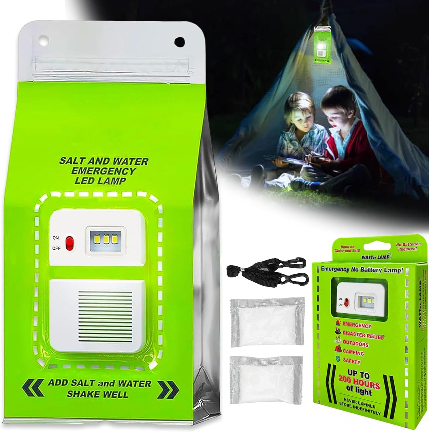 Saltwater Emergency LED Lamp - No Battery Needed - Salt water powered lantern Readi Gear