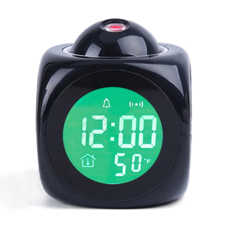 90° Swivel LED Projection Alarm Clock with Voice Talking & Weather Display - 90° Swivel LED Projection Alarm Clock with Voice Talking & Weather Display Readi Gear