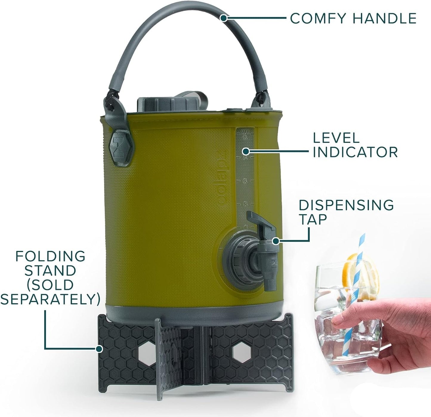 2-in-1 Collapsible Camping Water Jug & Bucket with Spigot - BPA Free - Collapsible Water Bucket Readi Gear