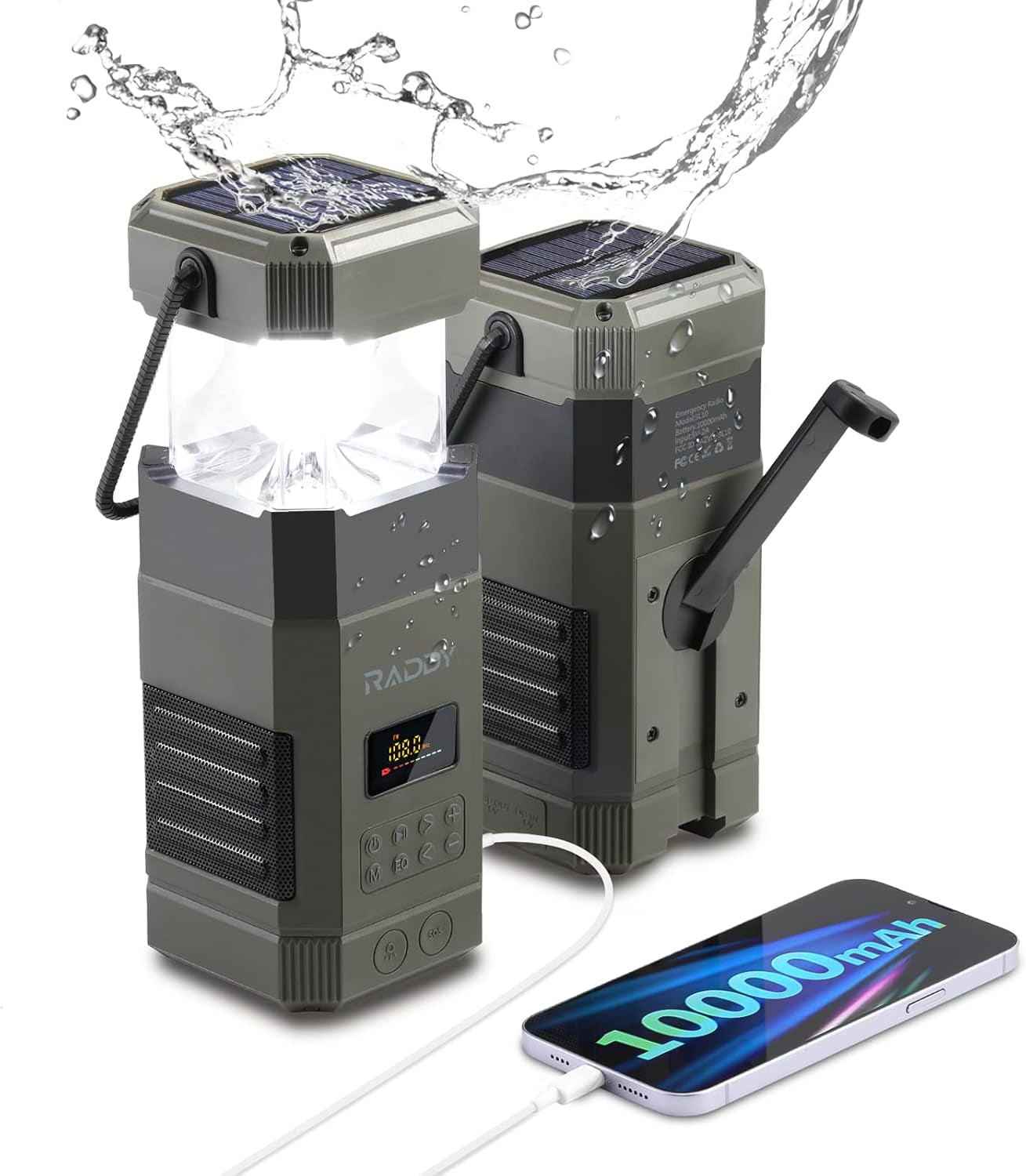 SurvivorPro SL10 - Solar Crank Lantern, Radio & Power Bank - Solar Crank Survival Lantern, Radio & Power Bank Readi Gear