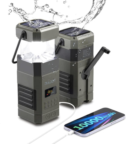 SurvivorPro SL10 - Solar Crank Lantern, Radio & Power Bank - Solar Crank Survival Lantern, Radio & Power Bank Readi Gear