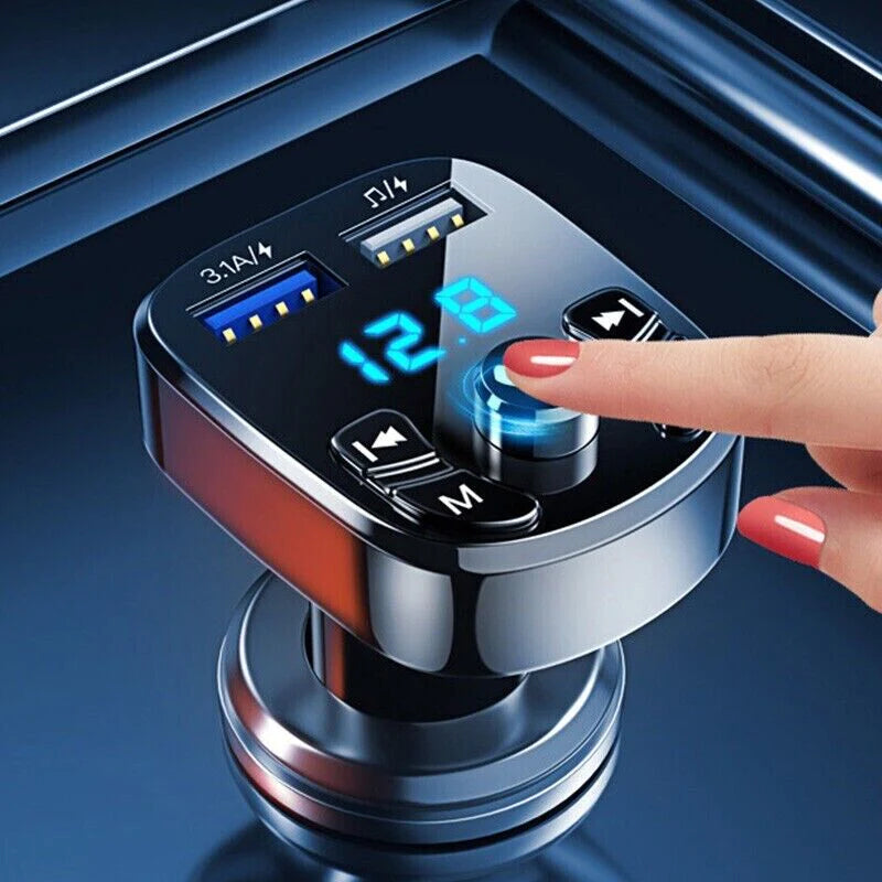 Bluetooth 5.0 Car FM Transmitter - Dual USB Charger & Hands-Free - Bluetooth car transmitter Readi Gear