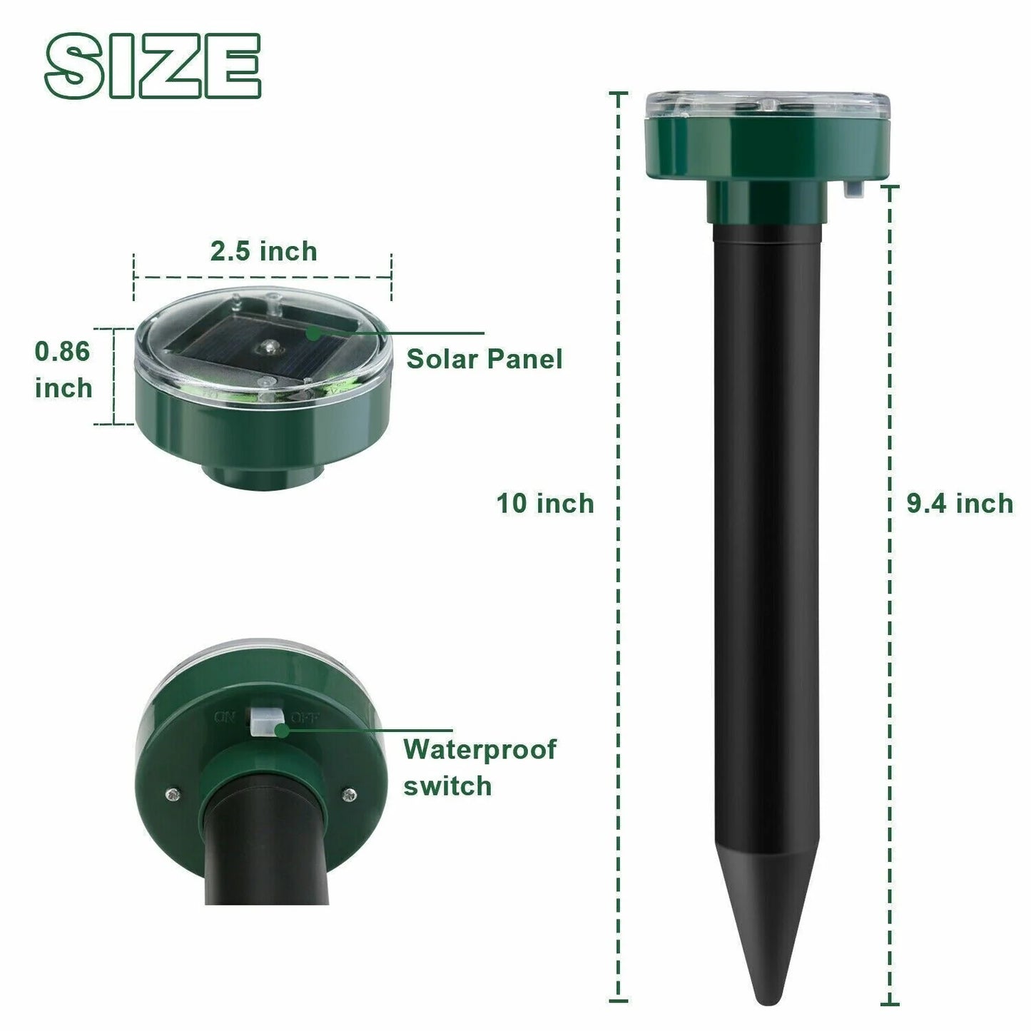 Solar-Powered Ultrasonic Pest Repeller 2-Pack - Moles, Mice, Rodents - Solar-Powered Ultrasonic Pest Repeller 2-Pack - Moles, Mice, Rodents Readi Gear