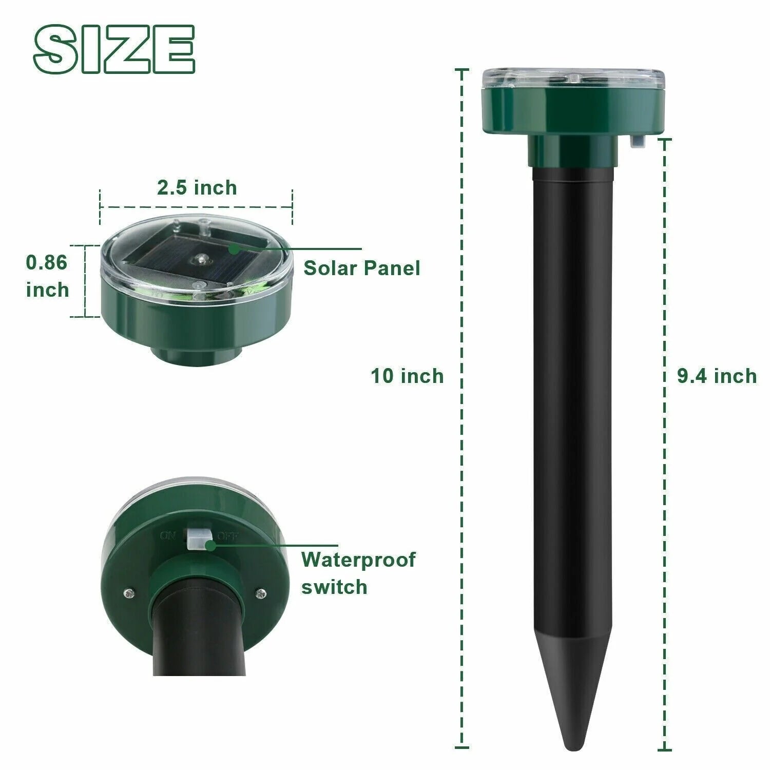 Solar-Powered Ultrasonic Pest Repeller 2-Pack - Moles, Mice, Rodents - Solar-Powered Ultrasonic Pest Repeller 2-Pack - Moles, Mice, Rodents Readi Gear