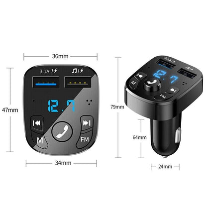 Bluetooth 5.0 Car FM Transmitter - Dual USB Charger & Hands-Free - Bluetooth car transmitter Readi Gear