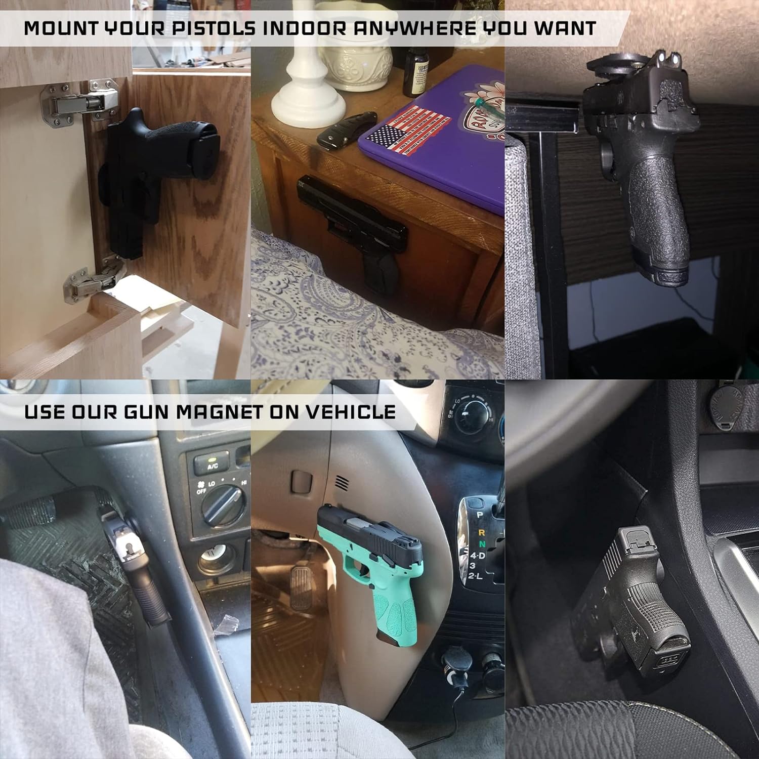 Texas Flag Magnetic Concealed Gun Mount 2-Pack for Car, Desk, Wall - Magnetic gun mount Readi Gear