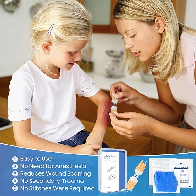 QuickZip Wound Closure Kit - No-Stitch First Aid Kit Essential - Zipper wound closure kit Readi Gear