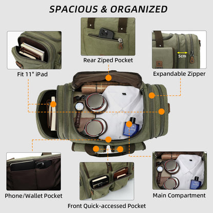 Timberline Vintage Duffel – Rugged Waterproof Waxed Canvas Travel Bag (50L & 60L)