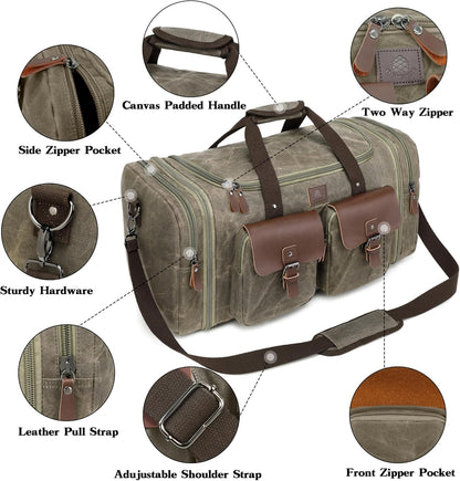 Timberline Vintage Duffel – Rugged Waterproof Waxed Canvas Travel Bag (50L & 60L)