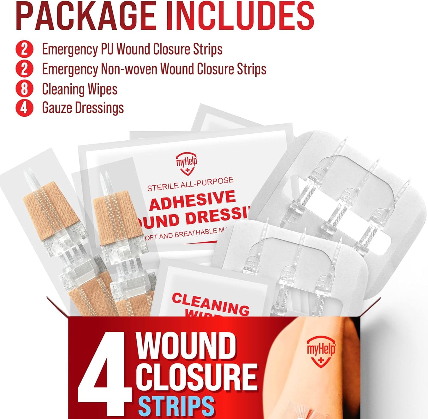 Zipper Wound Closure Kit - Stitch-Free Butterfly Bandages 4-Pack - Zipper wound closure kit Readi Gear