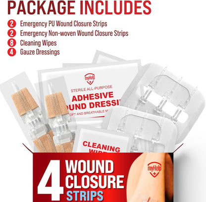 Zipper Wound Closure Kit - Stitch-Free Butterfly Bandages 4-Pack - Zipper wound closure kit Readi Gear