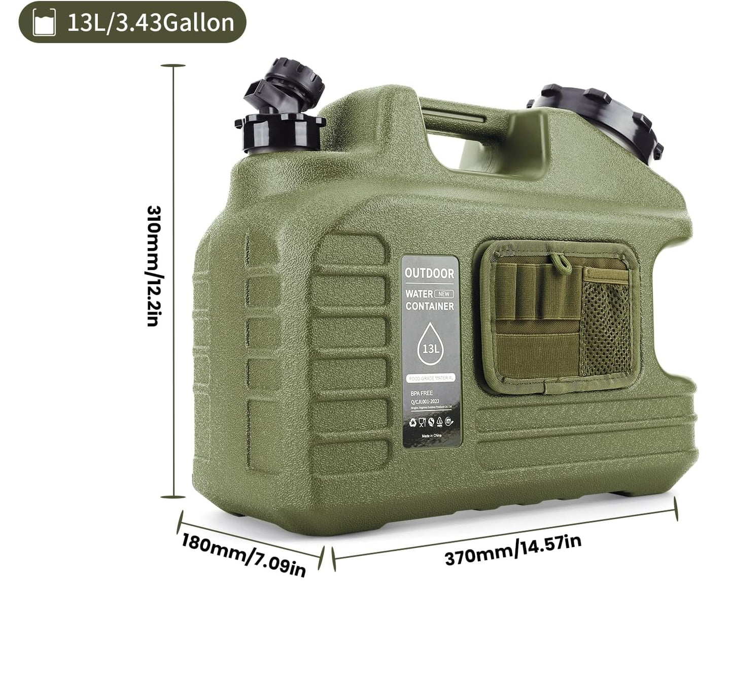 Prepper’s Water Jug – BPA-Free 13L Tank with Spigot & Tool Bag
